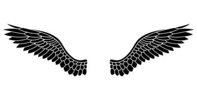 vecteur silhouette de ange ailes logo