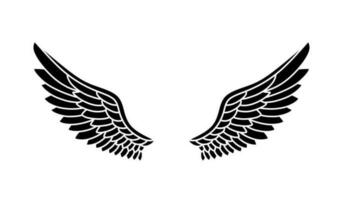 vecteur silhouette de ange ailes logo