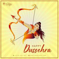 illustration de content dussehra salutation carte vecteur conception