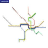 carte de le Washington métro métro. modèle de ville transportat vecteur