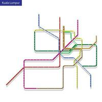 3d isométrique carte de le Kuala Lumpur métro métro vecteur