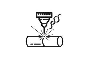 tube et profil laser Coupe icône conception vecteur modèle