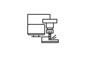 fraisage cnc icône conception vecteur modèle