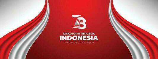 dirgahayu republik Indonésie bannière avec drapeau vecteur