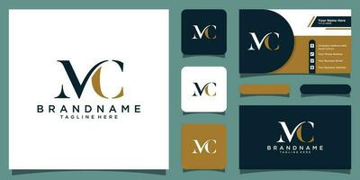 initiale lettre mc logo dessins avec affaires carte conception prime vecteur