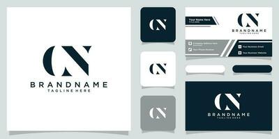 abstrait Créatif lettre cn logo conception vecteur avec affaires carte conception prime vecteur