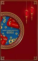 content chinois Nouveau année 2024 zodiaque signe année de le dragon vecteur