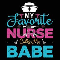 mon préféré infirmière appel moi bébé, infirmière typographie T-shirt conception infirmière citations T-shirt vecteur