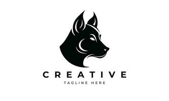 Facile minimal chien logo conception. silhouette chien tête logo vecteur. vecteur