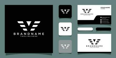 lettre v logo avec ailes vecteur icône avec affaires carte conception prime vecteur