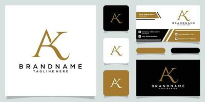 ak ou ka initiales monogramme lettre texte alphabet logo conception prime vecteur