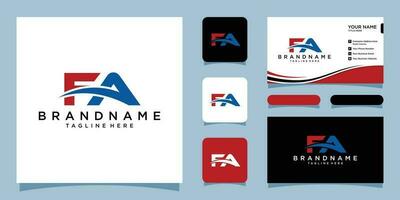 initiale FA logo monogramme conception modèle avec affaires carte conception prime vecteur