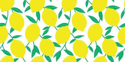 citron vecteur répéter modèle arrière-plan, sans couture répéter fond d'écran avec tropical des fruits, connecté citron branches.