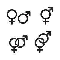 Masculin et femelle symbole ensemble isolé vecteur illustration.