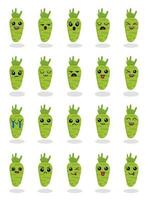 mignonne dessin animé personnage de Frais nourriture, des fruits, légume, agrafe art pour icône vecteur