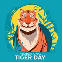 carte de la journée internationale du tigre vecteur