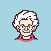 grand-mère avec lunettes. vecteur illustration de une grand-mère avec lunettes.