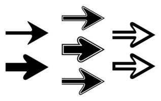 La Flèche icône droite signe le curseur aiguille symbole bouton vecteur