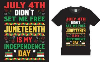 juneteenth 1865 américain noir gens historique liberté journée T-shirt conception vecteur