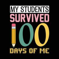 mon élèves Survécu 100 journées de moi, retour à école vecteur