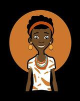 femme africaine souriante vecteur