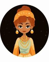 africain Princesse avec bijoux vecteur