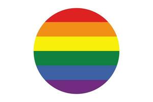 lgbt drapeau rond icône, arc en ciel Couleur l'amour symbole, fierté mois dans juin, vecteur illustration.