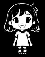 souriant chibi fille vecteur