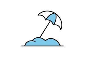 plage parapluie icône. icône en relation à été, plage. deux Ton icône style conception. Facile vecteur conception modifiable
