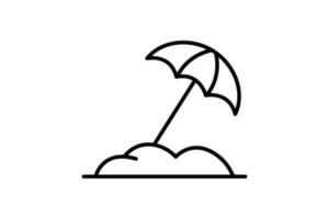 plage parapluie icône. icône en relation à été, plage. ligne icône style conception. Facile vecteur conception modifiable