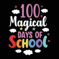 100 magique journées de école, 100e journée de école vecteur