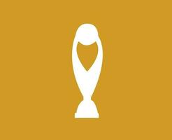 champions ligue trophée logo blanc symbole Football africain abstrait conception vecteur illustration avec or Contexte