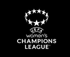 femmes champions ligue logo officiel blanc symbole abstrait conception vecteur illustration avec noir Contexte