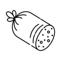 saucisse noir et blanc vecteur ligne icône