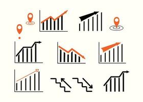 ensemble de vecteur affaires Icônes. graphiques, flèches.