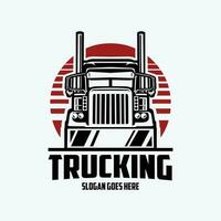 camionnage entreprise cercle logo modèle. de face vue un camion vecteur. meilleur pour camionnage en relation industrie vecteur
