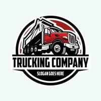déverser un camion entreprise cercle emblème logo vecteur art isolé. benne un camion logo conception. meilleur pour camionnage en relation industrie