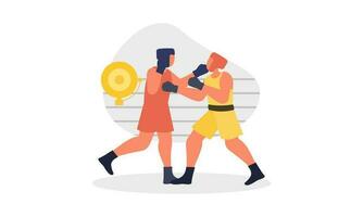 boxe sport illustration concept vecteur