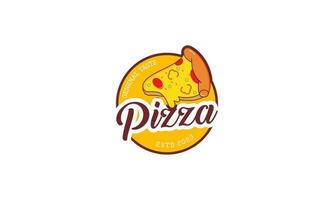 Pizza café logo emblème pour vite nourriture restaurant vecteur