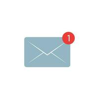email icône avec notification, non lu courrier logo vecteur