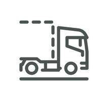 un camion logistique en relation icône contour et linéaire vecteur. vecteur