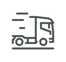 un camion logistique en relation icône contour et linéaire vecteur. vecteur