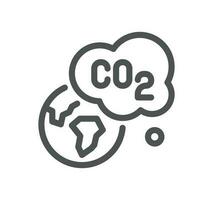 CO2 en relation icône contour et linéaire vecteur. vecteur
