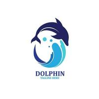 conception logo dauphin avec l'eau vecteur illustration