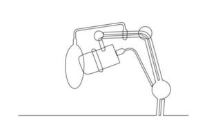 Célibataire un ligne dessin discours reconnaissance dispositif concept. voix off. continu ligne dessiner conception graphique vecteur illustration.