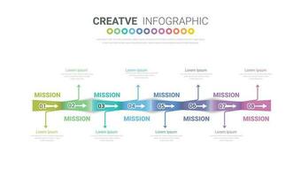 abstrait affaires arrondi infographie modèle avec 8 options. coloré diagramme, chronologie et programme isolé sur lumière Contexte. vecteur