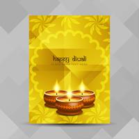 Modèle de conception de brochure abstrait joyeux Diwali vecteur