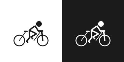 cyclisme icône pictogramme vecteur conception. bâton figure homme cycliste vecteur icône signe symbole pictogramme