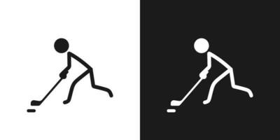 la glace le hockey icône pictogramme vecteur conception. bâton figure homme le hockey joueur vecteur icône signe symbole pictogramme. hiver des sports concept