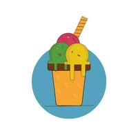 gratuit vecteur la glace crème cône dessin animé icône illustration. sucré nourriture icône concept